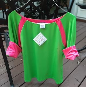 Gretchen Scott pink and green top